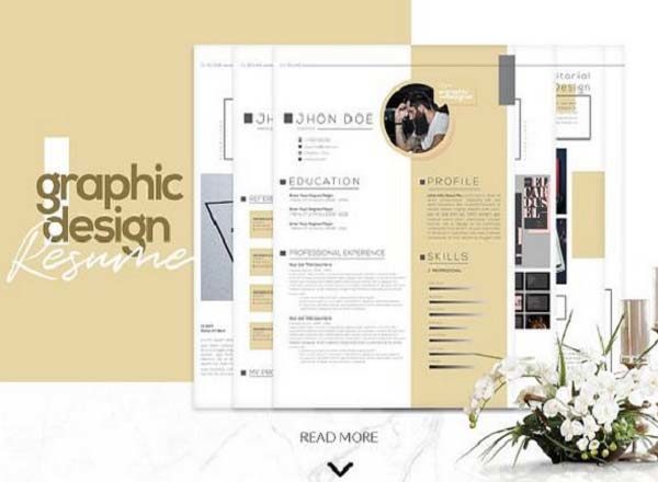 易编辑多用途的平面设计简历求职信