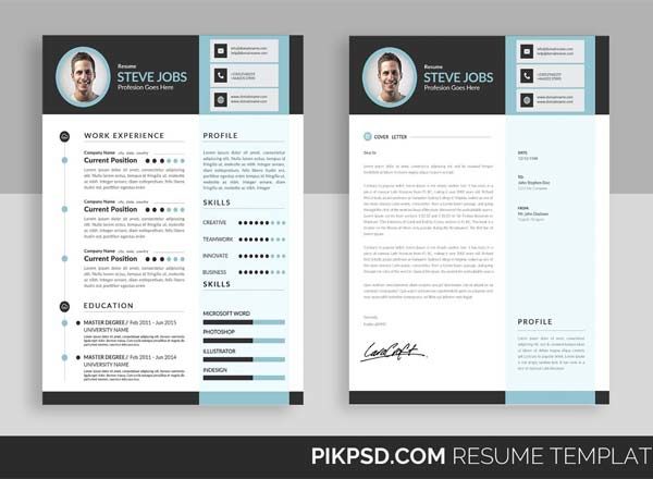 清洁明亮的高端简历设计模板