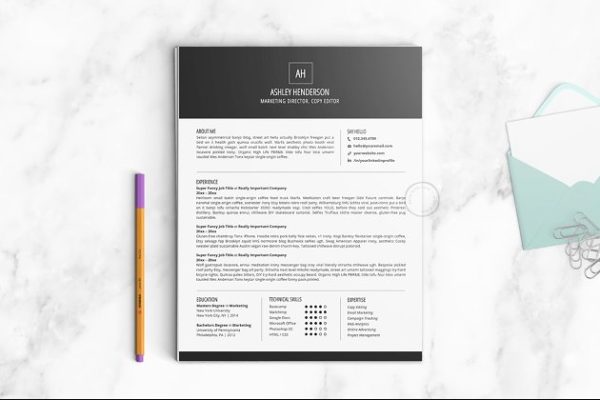 个人简历&求职信模板 [Word] Resume Template | The Ashley