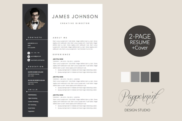 经典实用个人高端简历设计模板合集 Resume Template + Cover Letter WORD