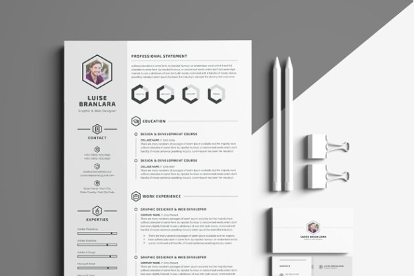 极简主义风格高端简历设计模板 Minimal Resume/CV