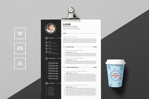 个人高端简历设计模板 Professional Resume/CV