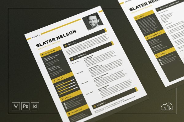极简主义风格求职高端简历设计模板 Slater – Resume/CV