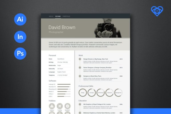 三套简洁求职高端简历设计模板 Material Resume