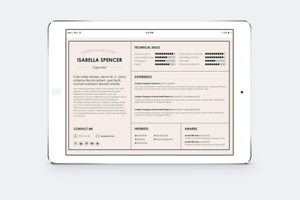 现代实用微软WORD个人高端简历设计模板 Microsoft WORD Resume/CV template