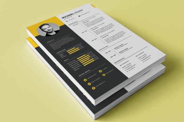 两列式排版风格个人简历表设计模板 Clean Resume