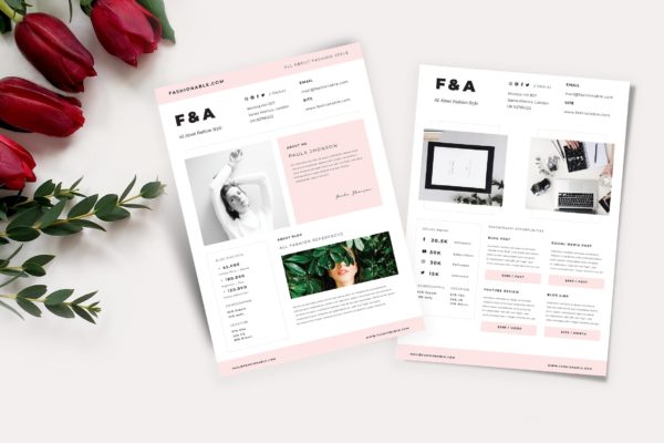 时尚博主/大V高端简历设计模板设计素材 Social Media Promotion Kit