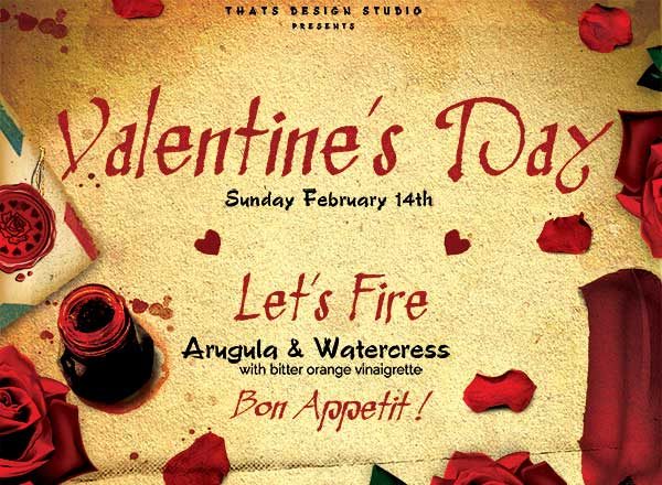 情人节氛围菜单设计PSD模版下载