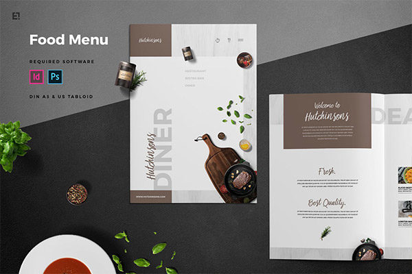 高品质的高端时尚餐厅餐厅菜单菜谱设计模板