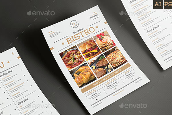 时尚简约的美食菜单设计PSD模板素材下载Minimal Food Menu[ai,psd]