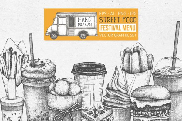 快餐食品矢量图形 Vector Fast Food Collection