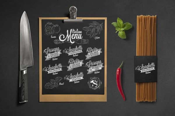 意大利餐馆菜单插画 Menu Italian