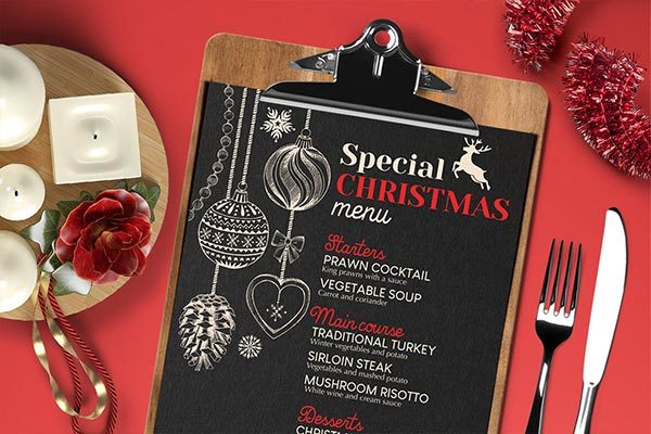 时尚高端圣诞节新年海报DM宣传单设计模板（psd）