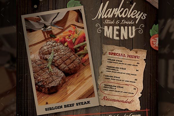 乡村咖啡馆菜单设计PSD模板素材下载 Rustic Cafe Menu [psd]