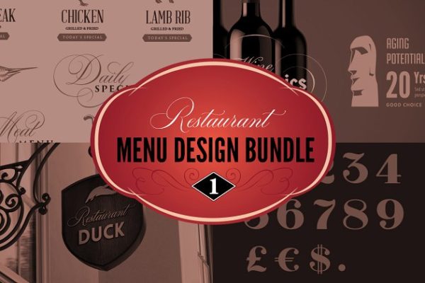 西餐厅菜单设计PSD模板素材 Restaurant Menu Bundle
