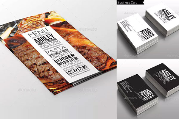 简约的排版餐厅菜单传单设计模板