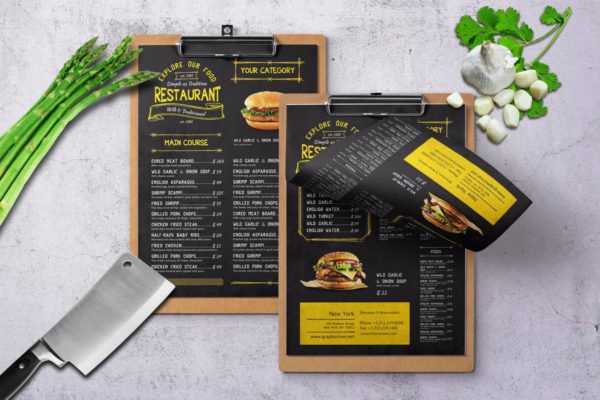 复古质朴单页菜单排版设计 Vintage A4 & US Letter Single Page Menu Design