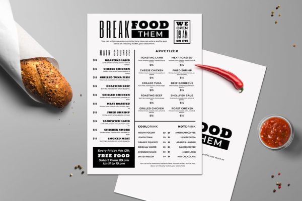 面包店/蛋糕店烘焙品牌菜单设计PSD模板素材v13 SGM – Food Menu. 13