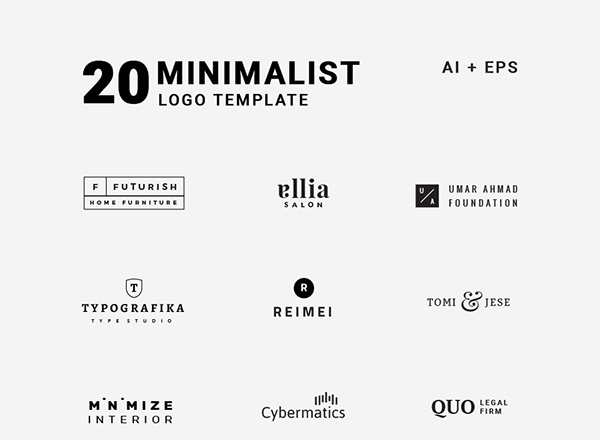 20个极简风格LOGO模板免费分享[ai,eps]