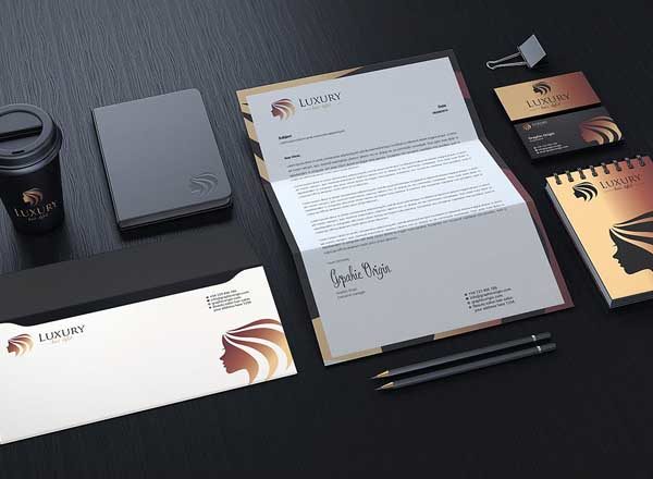 玫瑰金奢华品牌VI套[EPS, AI]