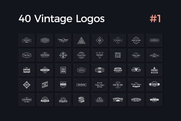 40款复古风格Logo设计模板精选 40 Vintage Logos Vol. 1