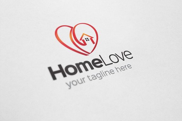 家庭主题Logo设计模板精选 Home Love Logo