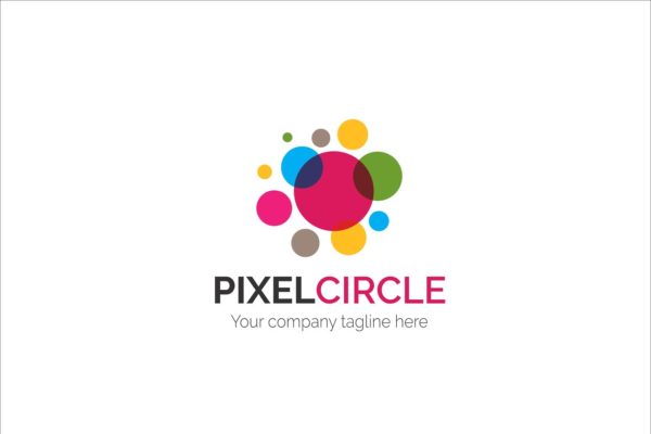 圆形像素图形Logo设计模板精选 Pixel Circle V2 Logo