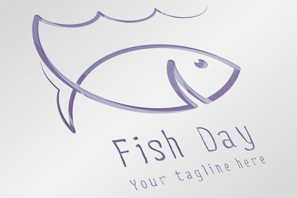 钓鱼日Logo设计模板精选 Fish Day Logo