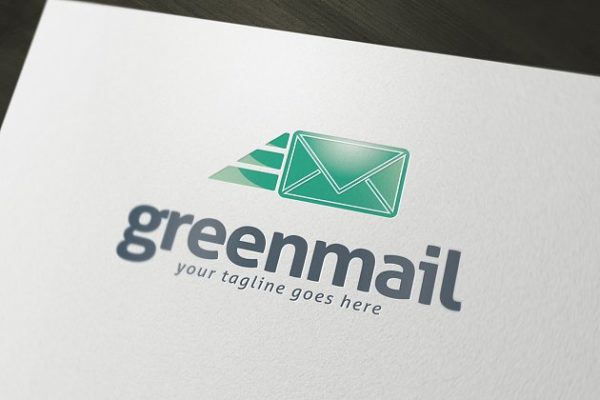 绿色电子邮件服务Logo设计模板精选 Green Mail Logo Template