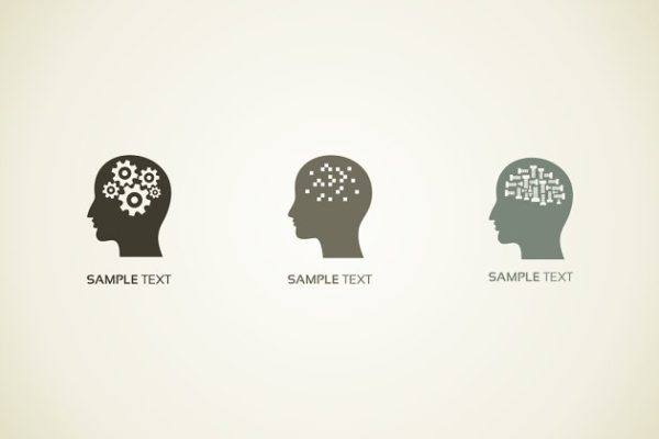 脑力开发主题Logo设计模板精选 Head logo