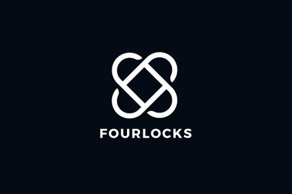 交叉环形跑道图形Logo设计模板精选 Four Locks Logo Template