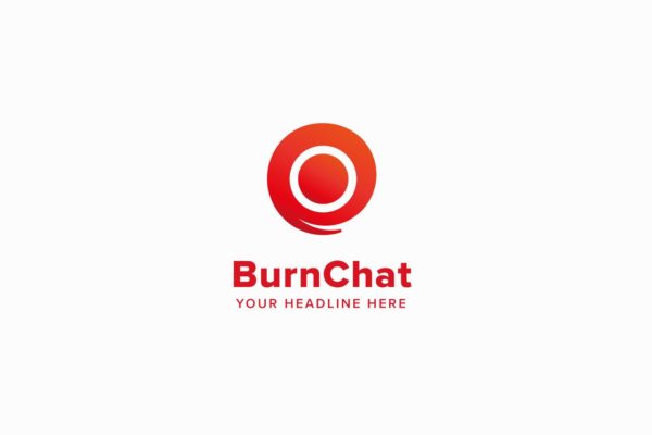 社交主题Logo设计模板精选 Burn Chat Logo Template