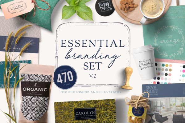 品牌Logo设计模板及设计元素 Essential Branding Set v.2
