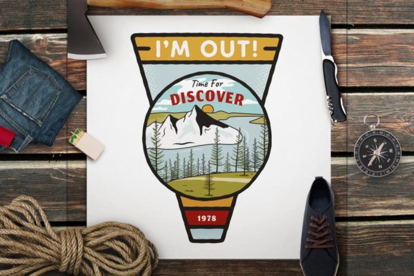 复古风格户外运动Logo设计模板精选v1 Retro Travel Logo / Vintage Camp Emblem / Patch