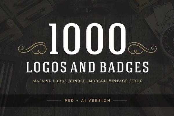 1000+复古风格Logo&徽章模板 1000 Logos and Badges Bundle