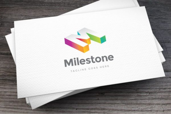 创意字母Logo设计模板精选系列之字母M Milestone Letter M Logo Template
