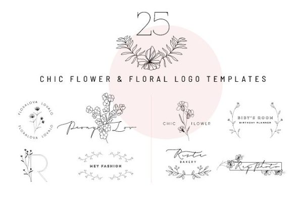 25款别致花卉Logo标志模板 25 chic flower&floral logo template
