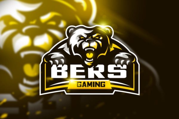 游戏俱乐部卡通形象Logo设计模板精选 Bers Gaming – Mascot & Esport logo