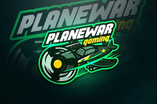 战斗机电子竞技游戏战队队徽Logo设计模板精选 Planewar Gaming – Mascot & Esport Logo