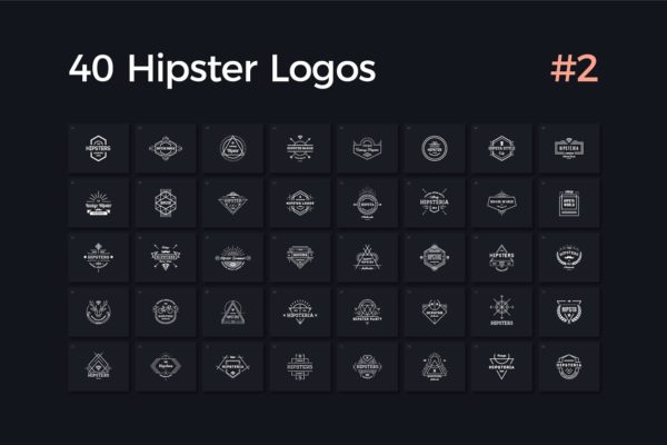 40款复古潮人Logo设计模板精选V.2 40 Hipster Logos Vol. 2