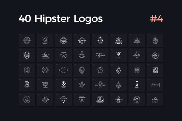 40个多用途时髦Logo设计模板精选V.4 40 Hipster Logos Vol. 4