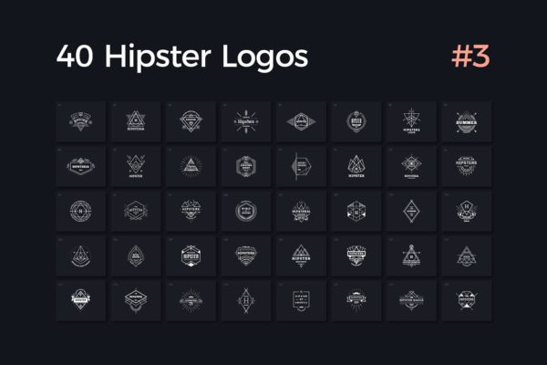 40个多用途时髦Logo设计模板精选V.3 40 Hipster Logos Vol. 3
