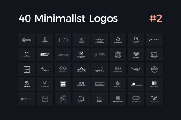 40款多用途的极简标志Logo设计模板精选V.2 40 Minimalist Logos Vol. 2
