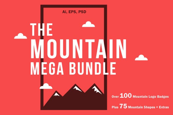 户外运动主题山脉图形Logo设计模板 The Mountain Mega Bundle