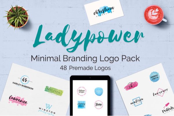 女性品牌商标设计Logo设计模板汇总 LADYPOWER Feminine Branding Logo Set