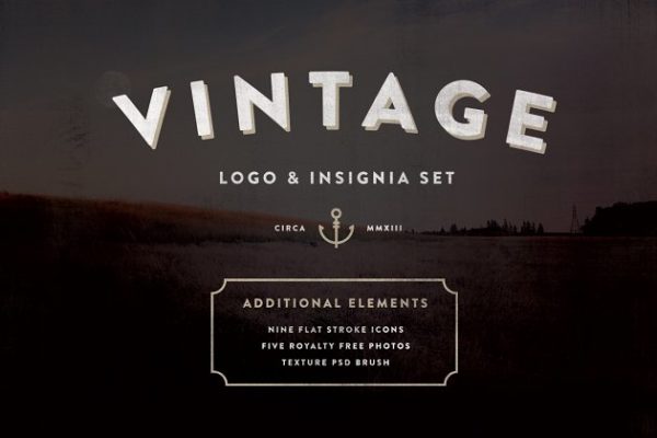 独特复古的品牌Logo设计入门工具包 Vintage Logo & Insignia Starter Kit