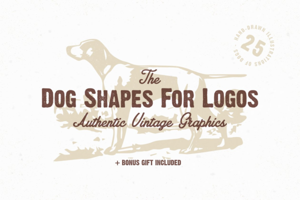 宠物狗形状剪影Logo设计素材包 The Dog Shapes For Logos Pack