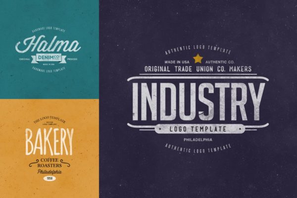 复古文字Logo设计模板 Retro Logo Templates V.06