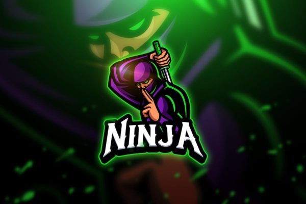 蒙面忍者电子竞技队徽Logo设计模板精选 Ninja 3 – Mascot & Esport Logo