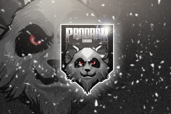 邪恶黑熊电子竞技队徽Logo设计模板精选 Pandark – Mascot & Esport Logo